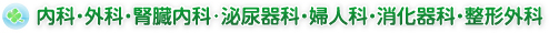 内科・外科・腎臓内科・泌尿器科・婦人科・消化器科・整形外科